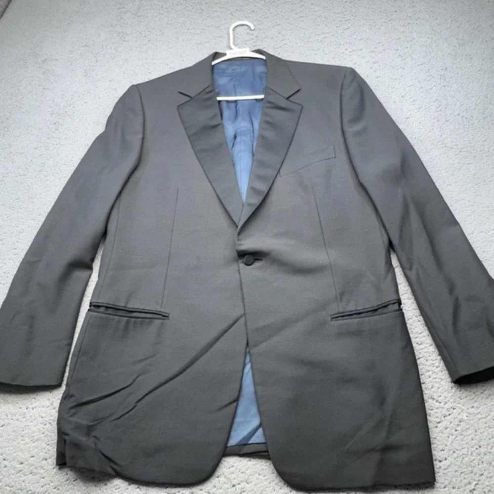 Gucci Tuxedo Blazer Jacket Men 42 Black Wool Mohair Peak Lapel One Button Formal